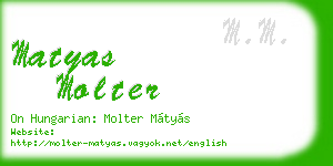 matyas molter business card